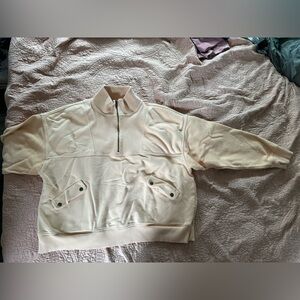 Light peach half zip aerie sweatshirt